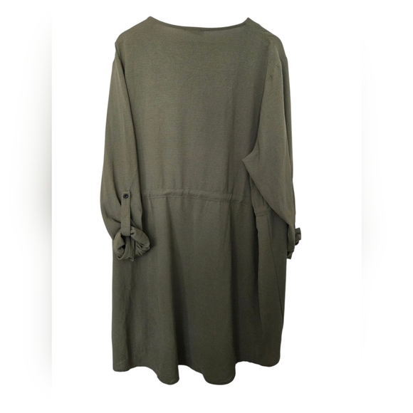 Shein Curve Olive Green Button-Up Dress Size 4XL - Picture 3 of 4